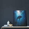 thumbnail image 5 of Sikiie Ocean Dolphin Fish School Print Canvas Decorative Hanging Painting, Anti-shrinkage Hanging Frame, Suitable for Home, Office Wall Decorations, 5 of 6