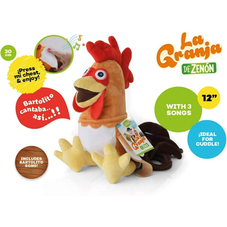 LA GRANJA DE ZENON Gallo Bartolito 14 in.| Musical Stuffed Animal for  Toddlers | El Reino Infantil