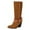 Brown, variant on Cowboy Boots for Women Trendy Stitching Suede Buckle Strap Pull on Mid Calf Western Booties Chunky Heel Pointed Toe Fold Over Short Cowgirl Boots