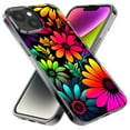 thumbnail image 2 of MUNDAZE Apple iPhone 13 Pro Max Shockproof Clear Hybrid Protective Phone Case Neon Rainbow Glow Colorful Abstract Flowers Floral Cover, 2 of 5