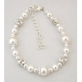 thumbnail image 2 of Flower Girl Jewelry Bracelet White Pearls and Silver Beads, Wedding Jewelry (BRFW), 2 of 5