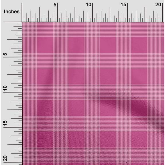 oneOone Viscose Chiffon Pink Fabric Gingham Check Craft Projects Decor Fabric Printed By The Yard 42 Inches Wide