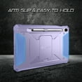 thumbnail image 5 of Fintie Shockproof Case for Samsung Galaxy Tab S10 Lite/ S10 FE/ S9 FE 5G 10.9 Inch/Tab S9 11 Inch, Tuatara Rugged Unibody Hybrid Bumper Kickstand Cover Built-in Screen Protector, Lilac Purple, 5 of 10
