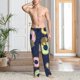 thumbnail image 2 of Balery Sloth with Donuts Pantalones de pijama para hombre, pijama ultraligero, pantalón de descanso-Medium, 2 of 6