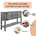 thumbnail image 3 of 48'' Solid Wood Sideboard Console Table with 2 Drawers and Cabinets and Bottom Shelf, Retro Style Storage Dining Buffet Server Cabinet for Living Room Kitchen Dining Room(Antique Gray), 3 of 14
