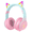 Pink, variant on Kids Bluetooth Headphones, Cat Ear RGB Wireless Over-Ear Headset for Girls Boys