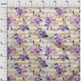 thumbnail image 2 of oneOone Georgette Viscose Fabric Stripe|Watercolor Leaves & Peony Floral_Printed Fabric 1 Yard 42 Inch Wide, 2 of 4