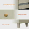 thumbnail image 5 of WAMPAT Dresser and Nightstand Set of 2, Wood Dresser with 3 Drawers, Nightstand with Charging Stations for Living Room, Beige Linen Printed, 5 of 10