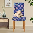 thumbnail image 4 of Yayeee 4 Pack Dining Chair Covers Stretch Parson Chairs Slipcovers Seat Protector, Blue Colorful Candies, 4 of 6