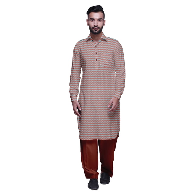 Atasi Kurta Pathani pour Hommes à Manches Longues Kurta Décontracté