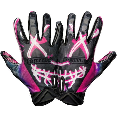 Image of Battle Sports Nightmare Adult Cloaked Football Receiver Gloves - 2XL - Black