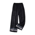 thumbnail image 3 of Admvng Womens Plus Size Pants Satin Embroidered Wide Leg Elastic Waist Casual Summer Full Length Trousers with Pockets, 3 of 6