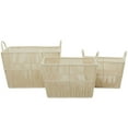 thumbnail image 6 of DecMode 12", 11", 10"H Cream Cotton Fabric Handmade Storage Basket with Handles, 3-Pieces, 6 of 7