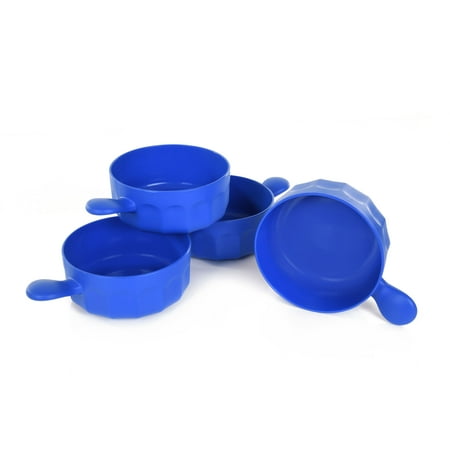 

Mintra Home Unbreakable Bowls and Trays -(08845) Bowl with Handle 4pk - 540ml 18oz Dark Blue)