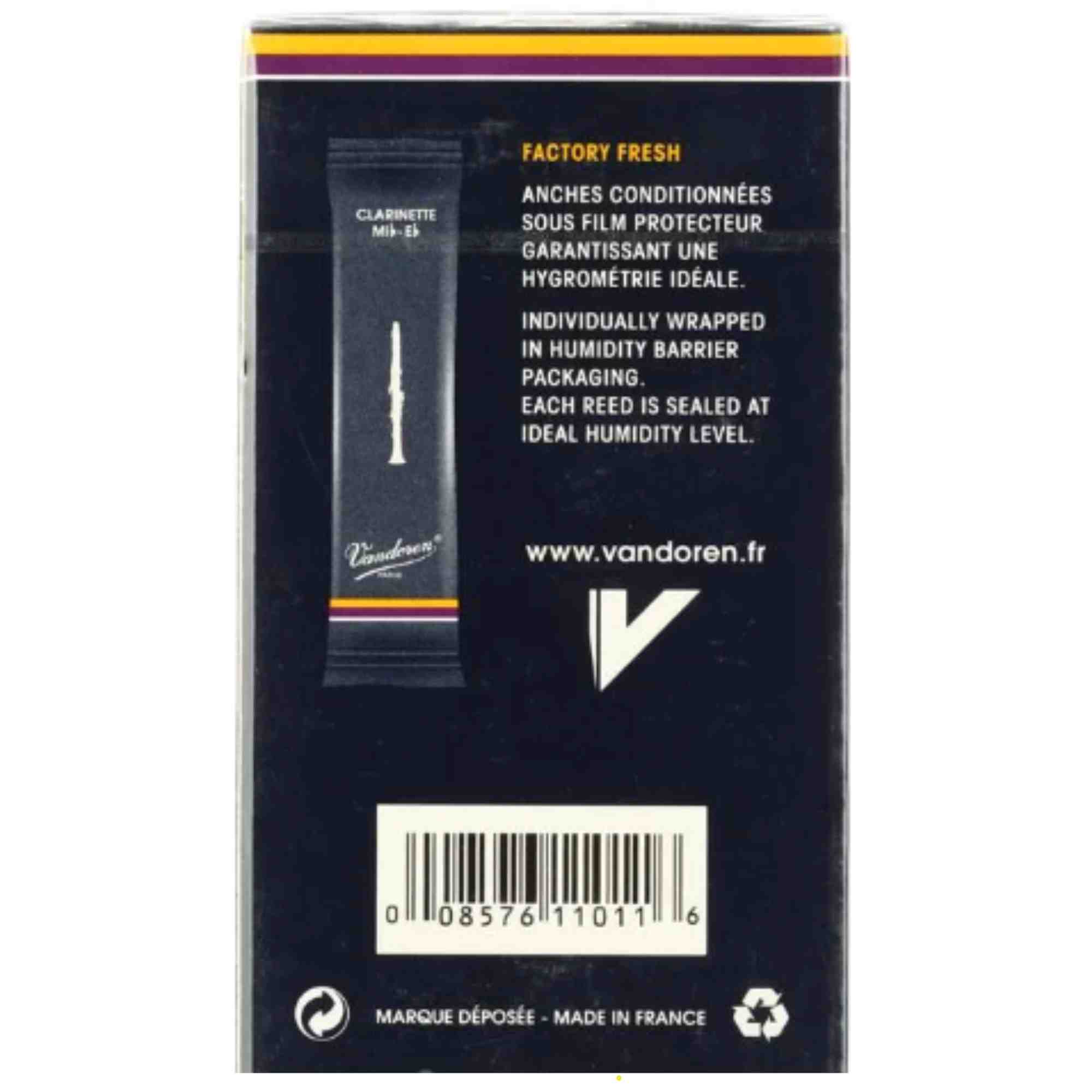 Vandoren Eb Clarinet Traditional Reeds Strength #2.5; Box of 10