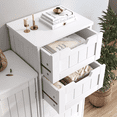 thumbnail image 4 of Homfa Bathroom Cabinet, Bathroom Storage Cabinet with 5 Drawers, Wooden Storage Cabinets with Cut-Out Handles, Bathrooms Floor Cabinets for Hallway/Living Room, White, 4 of 6