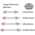 thumbnail image 2 of Glaciersei Nipple Ring Internally Threaded Nipple Barbell 14G Nipple Piercing Jewelry G23 Titanium, 2 of 5