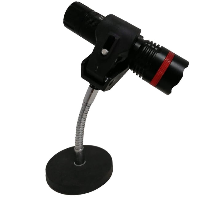 Magnetic Base Mount Flashlight Mounting Brackets Flashlight Holder - Strong Magnet Base - With Flexible Adjustable Clips - Suitable for Flashlight Diameter from 0.6" to 1.6" - No Flashlight
