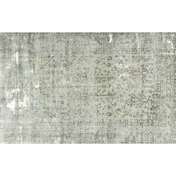 Ahgly Company Machine Washable Indoor Rectangle Traditional Pale Silver Gray Area Rugs, 5' x 7'
