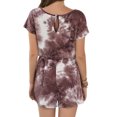 thumbnail image 5 of Women Tie Dyed Print Color Block Short Sleeve Drawstring Rompers, 5 of 5