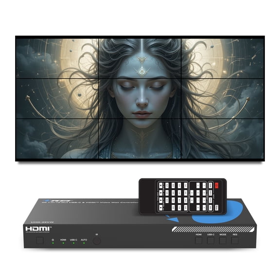 4K 1-In-10-Out USB-C & HDMI Video Wall Controller (Audio Extract)-UHD-29VW