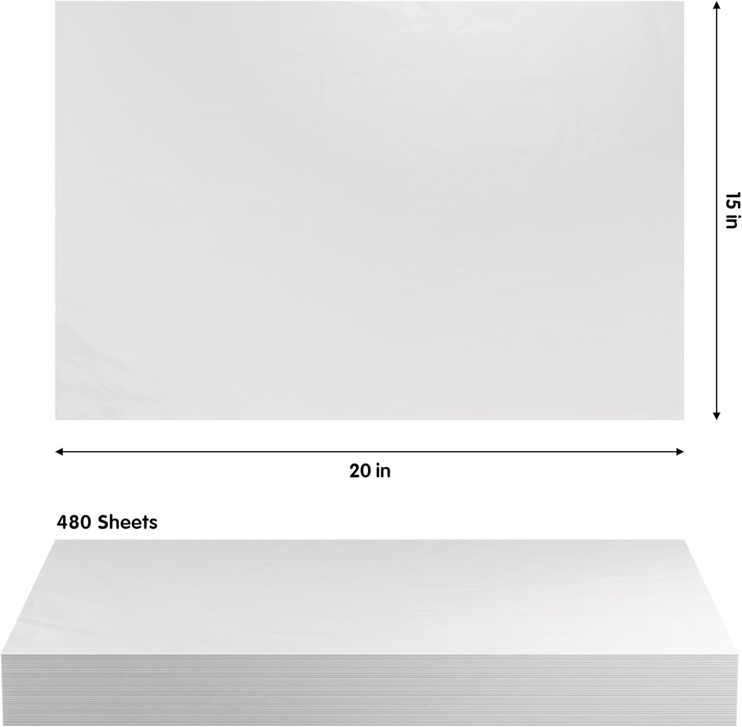 Crown Display 960 Sheets 15" x 20" White Tissue Paper