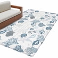 thumbnail image 2 of Blue Coral Shell Washable Area Rugs 3'x5', Starfish Nautical Marine Life Vintage Letter Low Pile Throw Living Room Rug Non-Slip Sturdy Edge Binding Carpet for Indoor Entryway Bedside Kitchen, 2 of 9