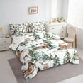 thumbnail image 3 of Manfei Jungle Wildlife Deer 7 Pieces Bedding Comforter Set,Country Farmhouse Lodge Full Bedding Set,Brown White Green Fitted Sheet Flat Sheet For Kids,Breathable Home Decor Reversible, 3 of 8