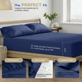 thumbnail image 4 of THREAD SPREAD California King Sheet Sets - 400 Thread Count 100% Cotton Sheets, 4 PC Cal King Sheets Set, California King Cooling Sheets, Soft Breathable Bed Sheets, 16" Deep Pocket Sheets (Navy Blue, 4 of 9