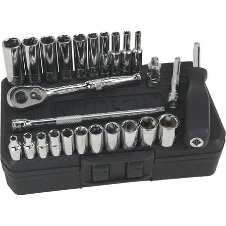 Klutch 1/4in.-Drive Socket Set, 26-Pc., Metric