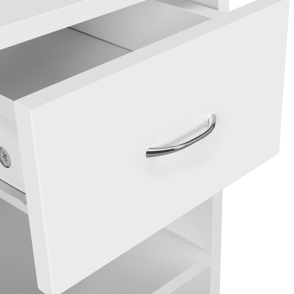 Yaheetech Computer Desk Laptop Table with Drawer & Shelves Home Office, White