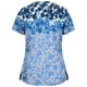 thumbnail image 3 of Blusa Umfun para mujer, blusa médica con bolsillo, blusa de enfermera de manga corta con cuello en V, blusa de uniforme de trabajo estampada, blusa de trabajo azul S, 3 of 4