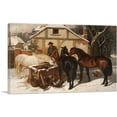 thumbnail image 1 of ARTCANVAS Watering Horses in Winter Canvas Art Print by J.F. Herring Senior - Size: 18" x 12" (0.75" Deep), 1 of 9