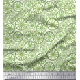 thumbnail image 1 of Soimoi Vert Georgette Viscose Roue Ethnique Tissu Imprimé par la Cour 42 Pouces de Large, 1 of 3