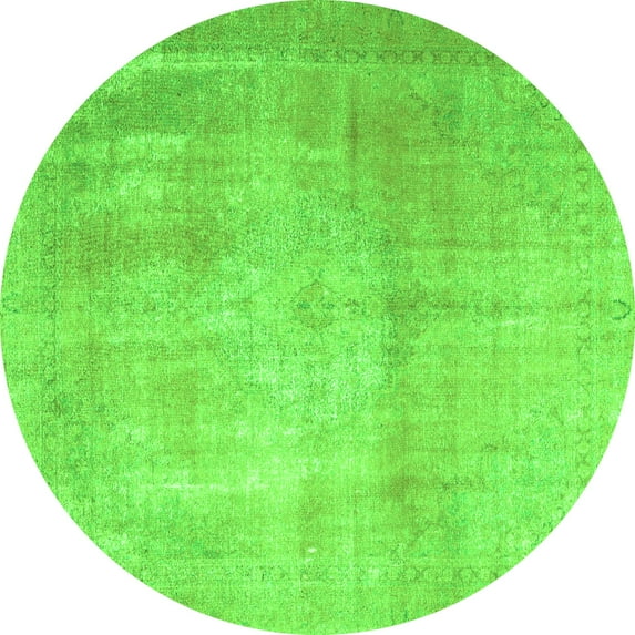 Ahgly Company Indoor Round Persian Green Traditional Area Rugs, 8' Round