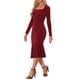 thumbnail image 4 of Vestidos Bodycon INSPIRE CHIC para mujeres con escote cuadrado y mangas largas para fiestas y clubes L Rojo Vino, 4 of 6