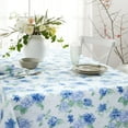 thumbnail image 2 of Martha Stewart Amber Floral Fabric Tablecloth Single Pack, Blue/Green, 60"x84", 2 of 5