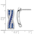 thumbnail image 2 of 14k White Gold Diamond and Sapphire Fancy Earrings - 19mm, 2 of 3