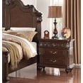 thumbnail image 6 of Bedroom Furniture Traditional Formal Queen Size Bed Dresser Mirror 2x Nightstands Chest 6pcs Set Dark Brown Plywood, 6 of 8