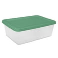 thumbnail image 2 of Sterilite, 12 Quart Clear Storage Bin, Snap-on Lid Storage Container, with Green Lid, Set of 4, 2 of 6