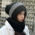 thumbnail image 2 of Bibifish Womens One Piece Scarf Hat Solid Color Integrated Windproof Hat Scarf Winter 2 In 1 Scarf Knitted Hooded Scarf For Ladies, 2 of 4