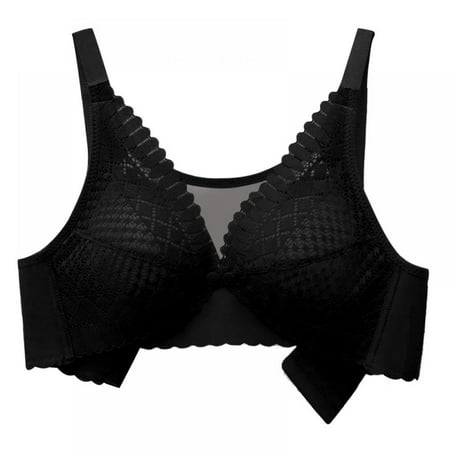 

Postnatal Women Nursing Bra S-2XL Wirefree Padded Breastfeeding Maternity Bralette Cute Lace Trim Bra Front Button Open Pregnant Bra