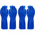 thumbnail image 1 of Guantes de limpieza para el hogar, goma para lavavajillas, cocina, forrados de algodón, 2 pares (azul) Rojo Verde, 1 of 5