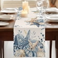 thumbnail image 3 of Table Runners 72 Inches Long Dress Scarves, Blue Eucalyptus Coastal Farmhouse Kitchen/Dining Table Runner, Coffee Tablerunners, Beach Starfish Shell Nautical Rustic 18x72 Inch, 3 of 9