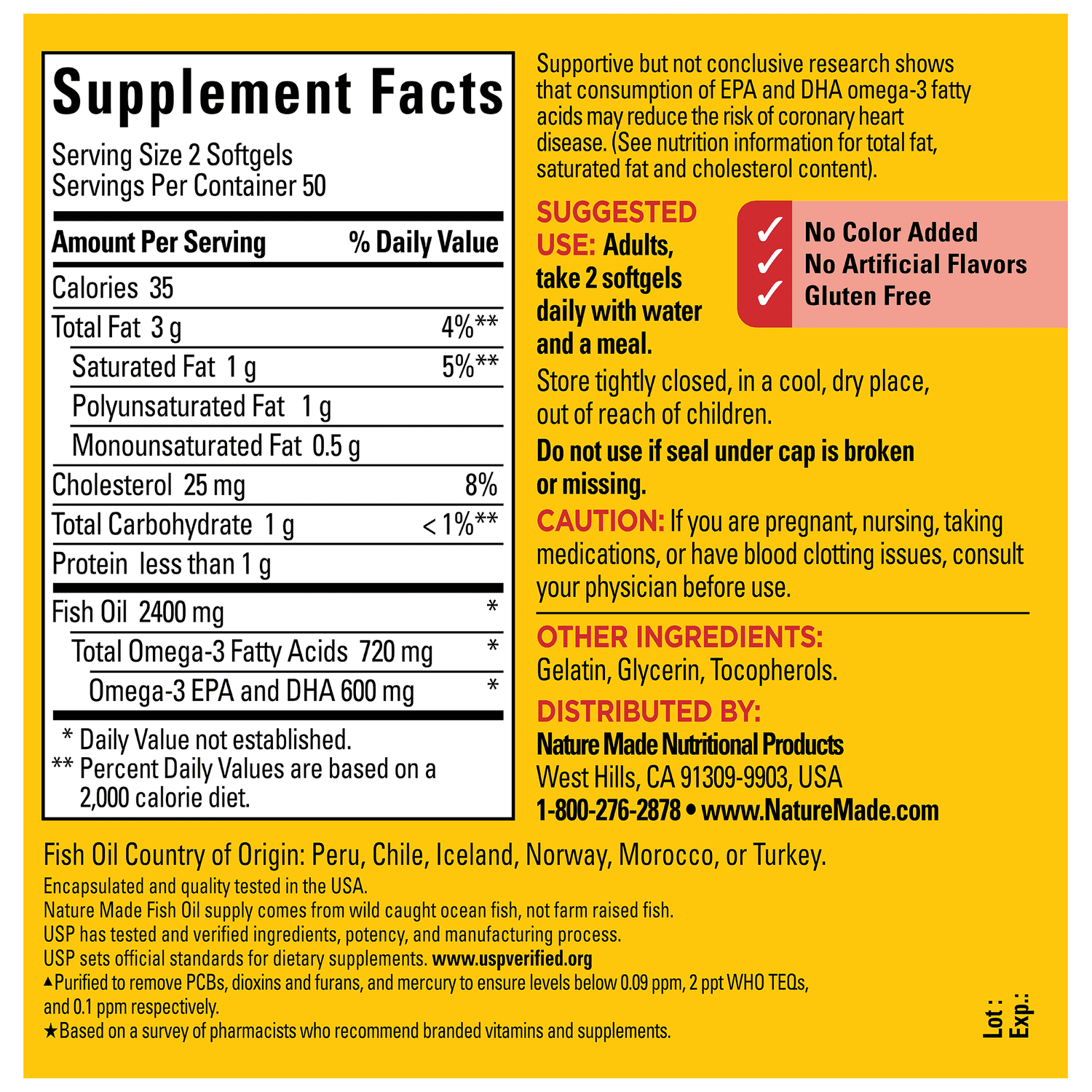Nature Made Fish Oil 1200 mg Softgels, 230 Count for Heart Health
