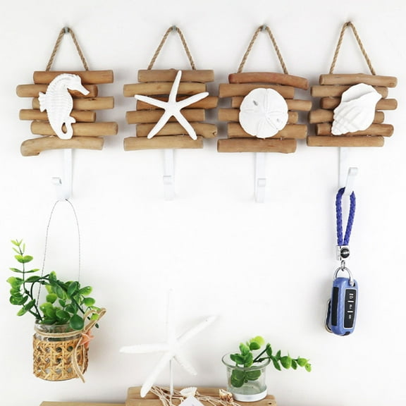 LEORX Retro Design Wall-mounted Clothing Hook Wood 2Pcs