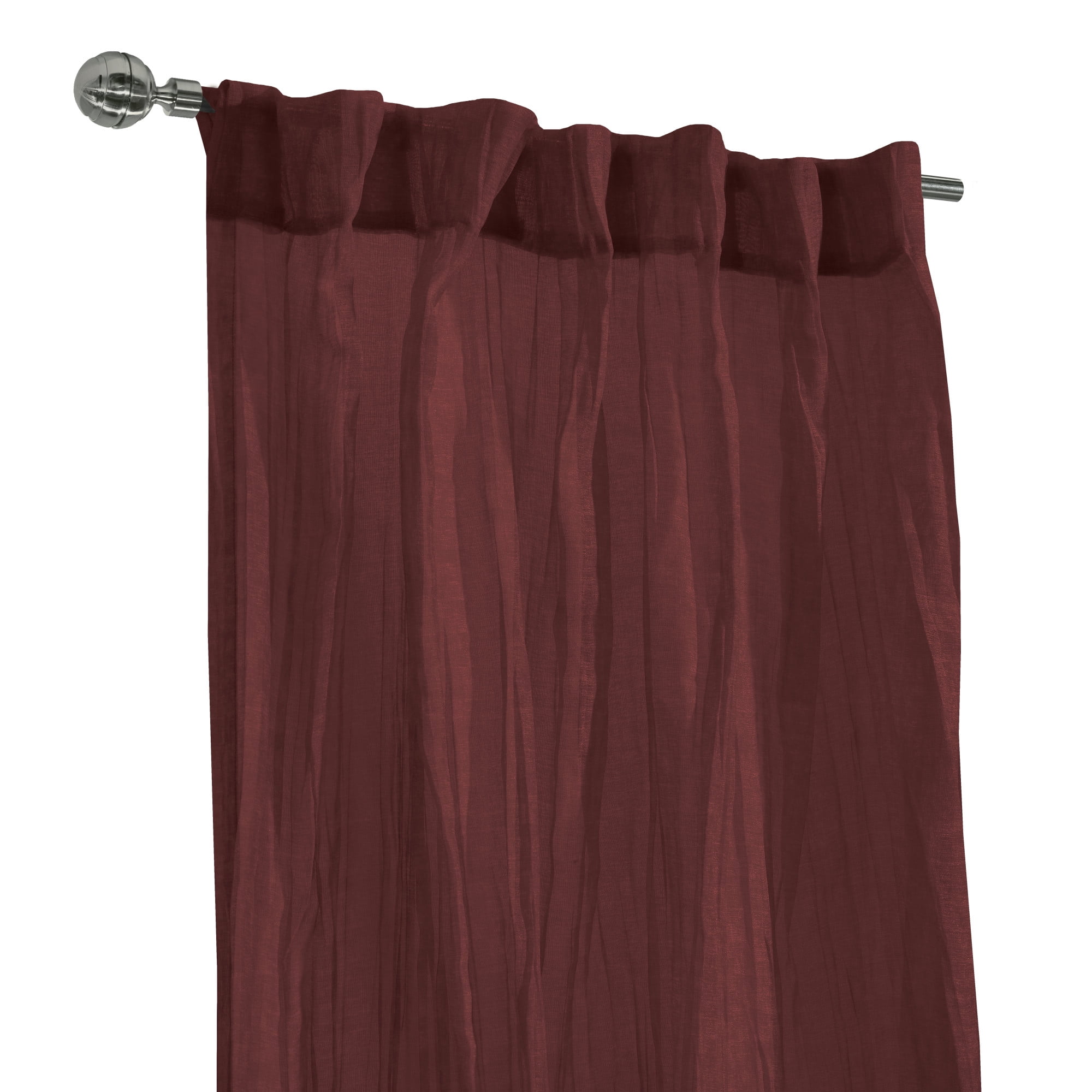 Loft Living Peoria Sheer Dual Header Indoor Curtain 52 x 84 in Burgundy