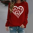 thumbnail image 6 of UPPADA Womens Love Heart Graphic Sweatshirt Long Sleeve V-Neck Pullover Top with Elbow Patches Ideal Valentine Gift for Her Wine,S, 6 of 7