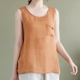 thumbnail image 2 of Timegard Cotton Linen Tank Tops for Women Scoop Neck Sleeveless Tshirts Lightweight Casual Loose Top, 2 of 4