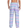 thumbnail image 3 of Daiia Striped Gradient Men's Sleep Pant with Pockets and Drawstring,Pajama Pants-Medium, 3 of 9